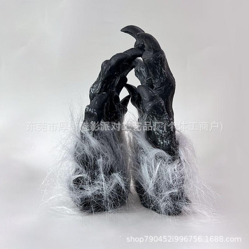 2026New Horror Long Furry Claw Gloves Werewolf Cosplay Party cosplay Halloween gloves