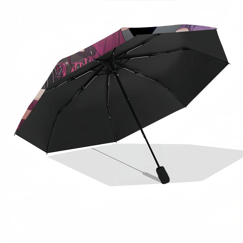 Anime Kpop GirlThemed Automatic Opening and Closing umbrella 8 Ribs, Suitable for Leisure and Going Out, Outdoor Accessory, Gothic Style,