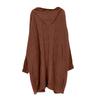 Women's Autumn And Winter Solid Color Loose Knit Sweater Mid-Length Hooded Jacket Sweater