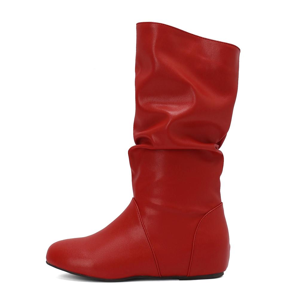 Модные полусапоги женские из ПУ с плиссировкой, женские туфли с круглым носком, лаконичные плоские туфли на платформе, осень-зима 2025, размер 34-48