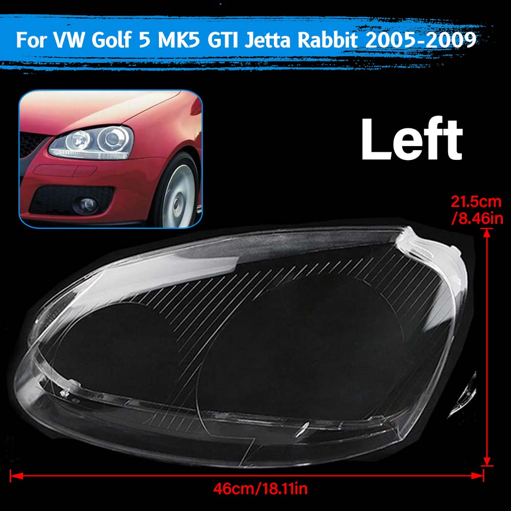Передние фары Крышка линзы Лампочка Прозрачный плафон Для Volkswagen Golf 5 MK5 Jetta Rabbit 2005-2009 Аксессуары