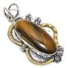 Натуральный драгоценный камень "Тигровый глаз" из стерлингового серебра 925 пробы, двухцветный кулон размером 2,36 дюйма U5o30