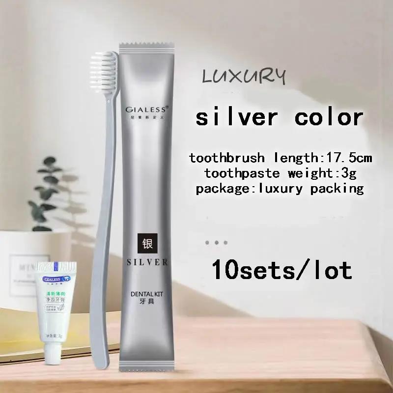 Free Shipping Hotel Club Family Guest Travel Toothbrush and Toothpaste Sets Disposable Dental Kits