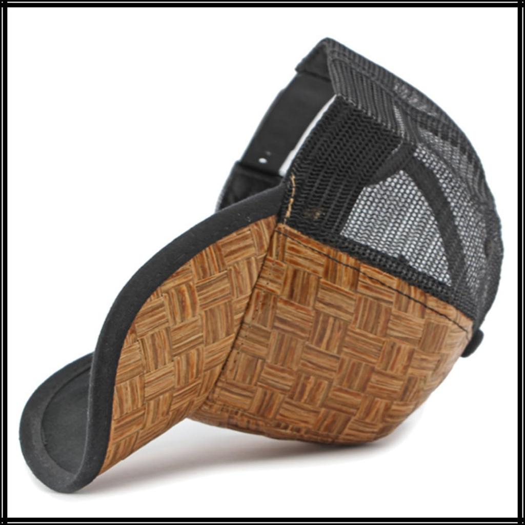 Соломенная сетчатая кепка шляпа защита от солнца дышащая стильная крутая CZA257 [Белый Клык] мужская женская (черный)