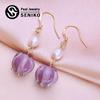 Natural Freshwater Pearl Earrings Fashion Cubic Zirconia Earrings For Women Girl Gift Long Earrings