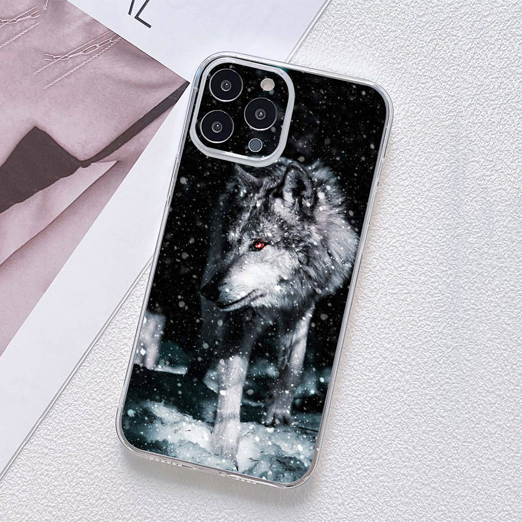 Чехол для телефона Motorola Moto Edge 40 30 neo G54 G24 G84 iPhone 15 14 Xiaomi Redmi Note 13 12 11 Pro Samsung Galaxy A34 A14 A15 A54 Animal Wild Wolf