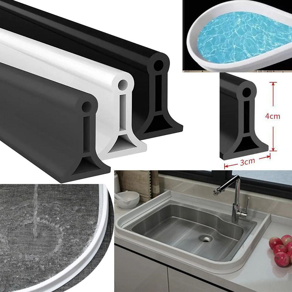 Bendable Water Retaining Strip Silicone Seal Strip Shower Water Barrier Washing Machine
