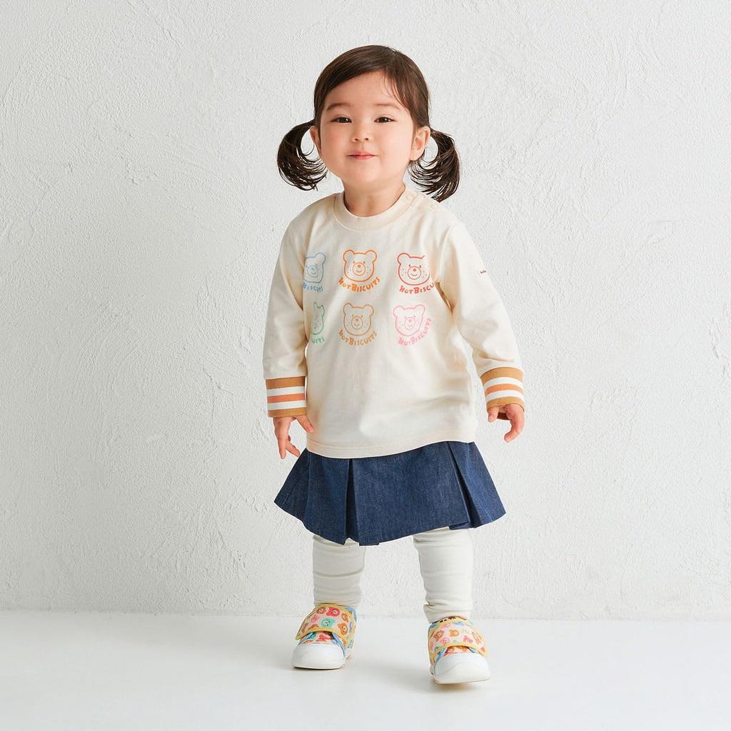 MIKI HOUSE HOT BISCUITS Long Sleeve T-Shirt, Boys and Girls, Baby, Children's Clothing, Ivory, 100cm, 73-5201-680