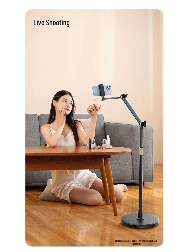 360° Rotating Floor Mobile Phone Stand for Live Broadcasts and Overhead Shots