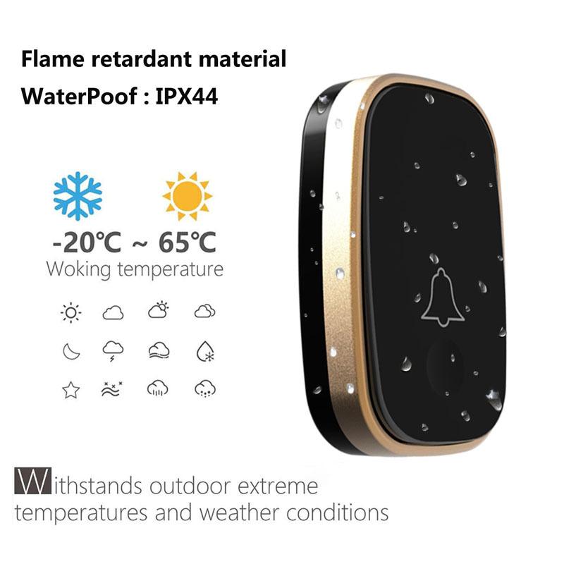Waterproof Wireless Doorbell 300M Remote EU UK US Plug chime Door Bell alkaline batteryAA