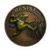 Портленд Лягушка Монета Лягушка в Синем Шарфе Металлическая Монета Коллекционная Вдохновляющая Сопротивляйся