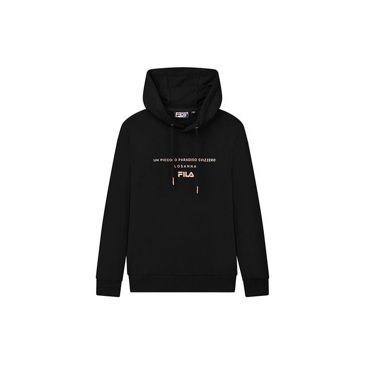 Fila Толстовки Мужские Черные С Капюшоном Умеренная Обычная F11M138255F-BK