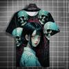 Новые мужские футболки с рисунком девушки-вампира из аниме, футболка с 3D-принтом для мужчин/женщин, футболка с коротким рукавом, модная детская футболка Y2k, мужская одежда
