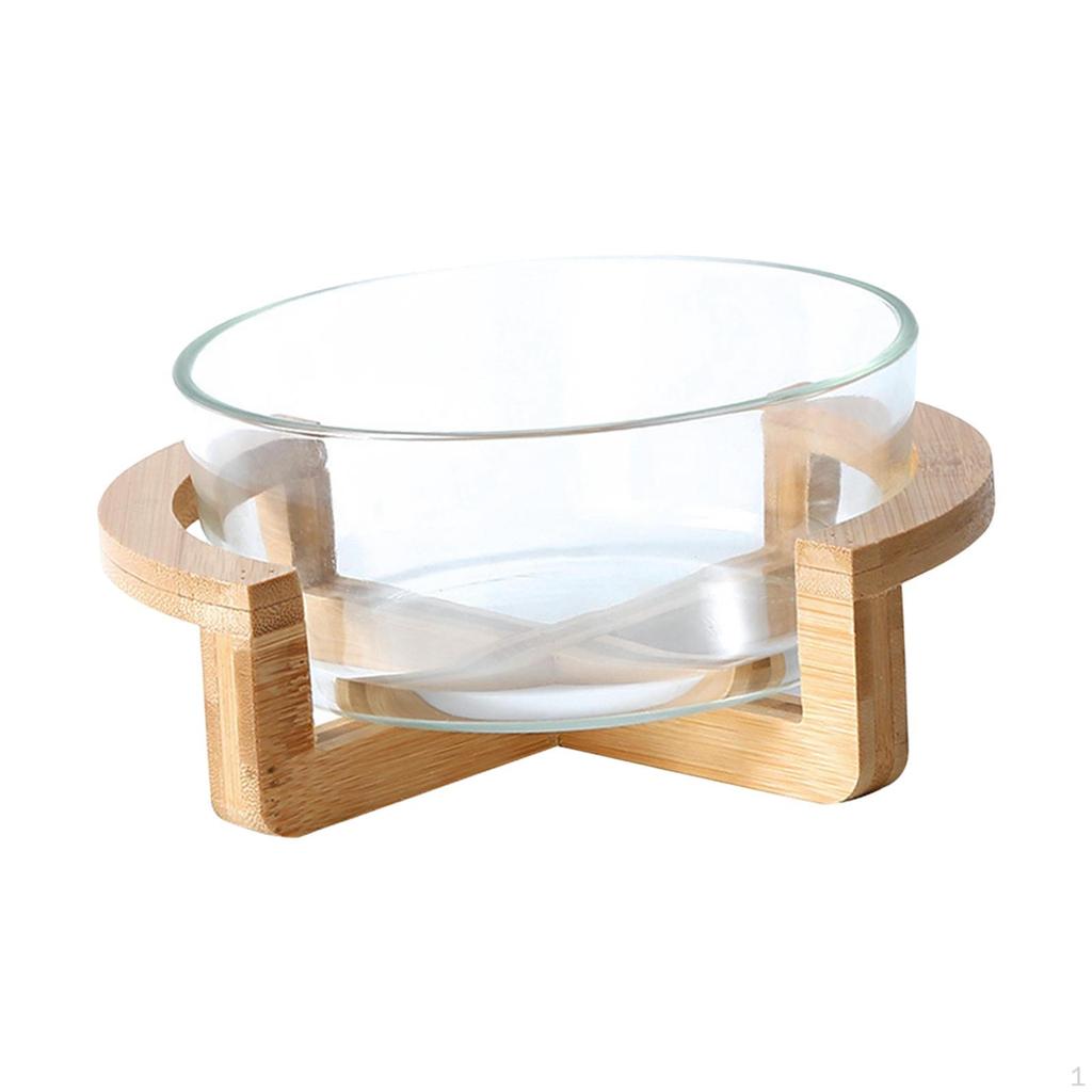 Elegant Salad Bowl Set with Wooden Stand and Serving Utensils
