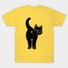 Мужская черная футболка с принтом Hello Cat Butt Минималистичная черная от Tobe Fonseca Печать на трансферной бумаге без вырезания Хлопковая футболка