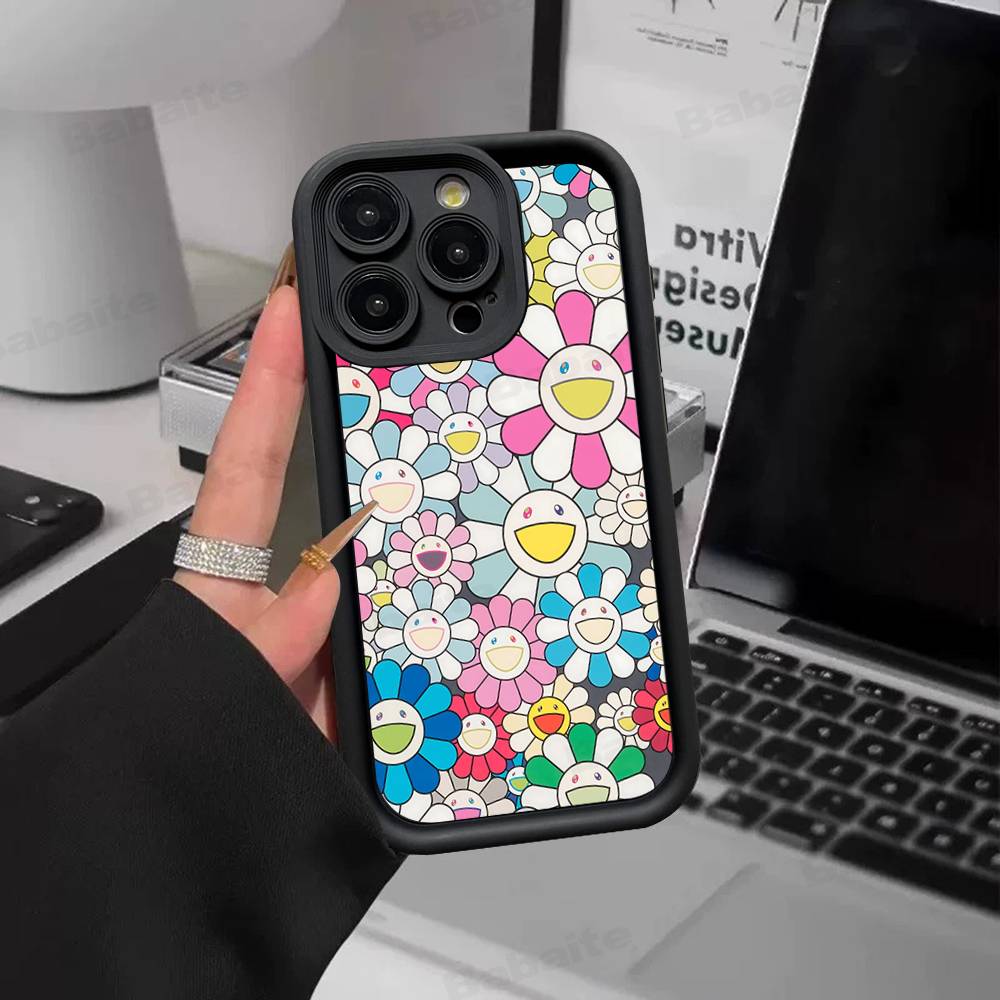 Чехол для телефона T-Takashi M-Murakami Для IPhone 17 16 15 14 13 12 11 Pro Max Защита от падений Мягкий чехол