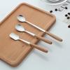 HANYANG креативная деревянная ручка из нержавеющей стали, западный нож и вилка, бытовая гостиничная ложка, рисовая ложка, суповая ложка, десертная ложка