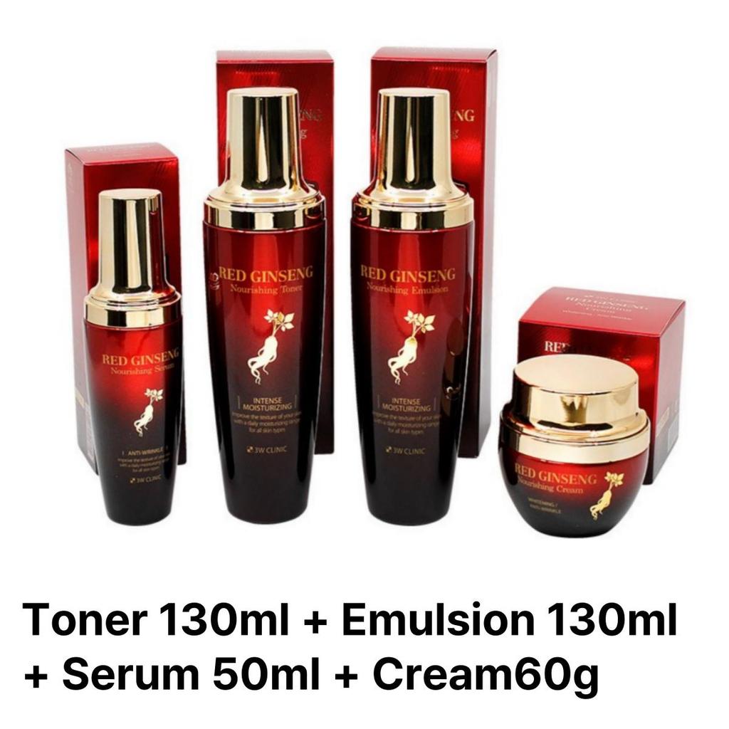 3w Clinic Питательный премиальный набор для ухода за кожей с красным женьшенем, 4 предмета