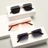 New Large Frame Sliced Sunglasses Frameless Online Celebrity Street Sunglasses Personalized High-grade Sunglasses.