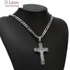 New Arrival Stainless Steel Crucifix Jesus Cross Necklace Pendants Necklaces 3 :1 Fiagro Chain 24 ''For Men Jewelry Findings
