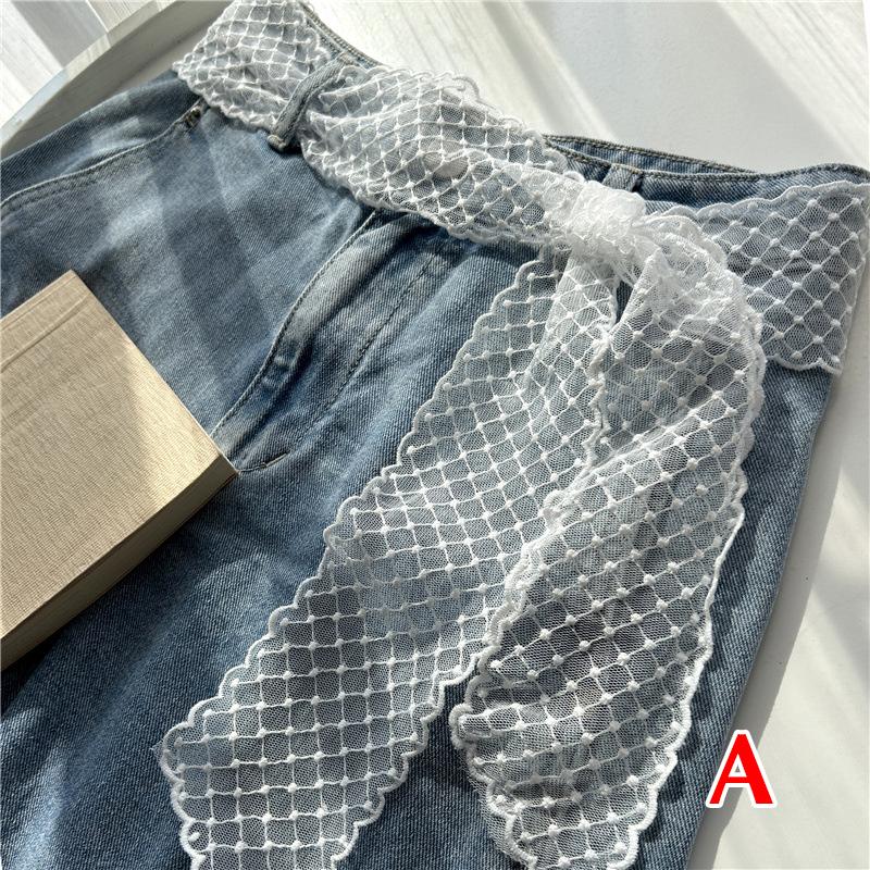 Sweet Lace Waistband for Women Adjustable Long Gauze Ribbon Bow Tie Belt Dress Jeans Accessory for Party Wear