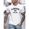 Летняя мужская футболка свободного кроя из 100% чистого хлопка большого размера с принтом в стиле Лондон-Англия с круглым вырезом и короткими рукавами