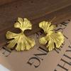 Xiaomi 925 Sterling Silver Vintage Earrings For Women Trendy Simple Gold Leaf Shape Earring Jewelry Prevent Allergy Party Accessories