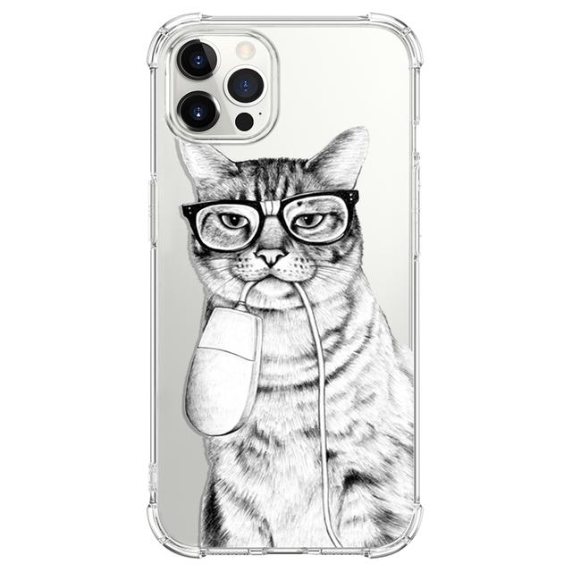 Cartoon Cute Cat Shockproof Phone Case For Iphone 12 13 Mini 11 Pro Max Xr X Xs Max 7 8 6 6s Plus Se 2020 Clear Soft Back Cover