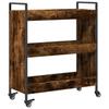 Kitchen Trolley Smoked Oak Finish 70 x 30 x 82 cm Engineered Wood