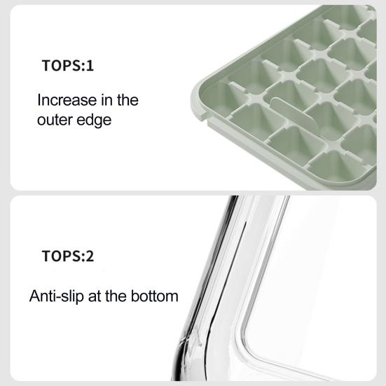 Ice Cube Tray with Lid And Bin Press-Button Release Ice Mold for Freezer BPA-Free Ice Cube Maker for Drinks
