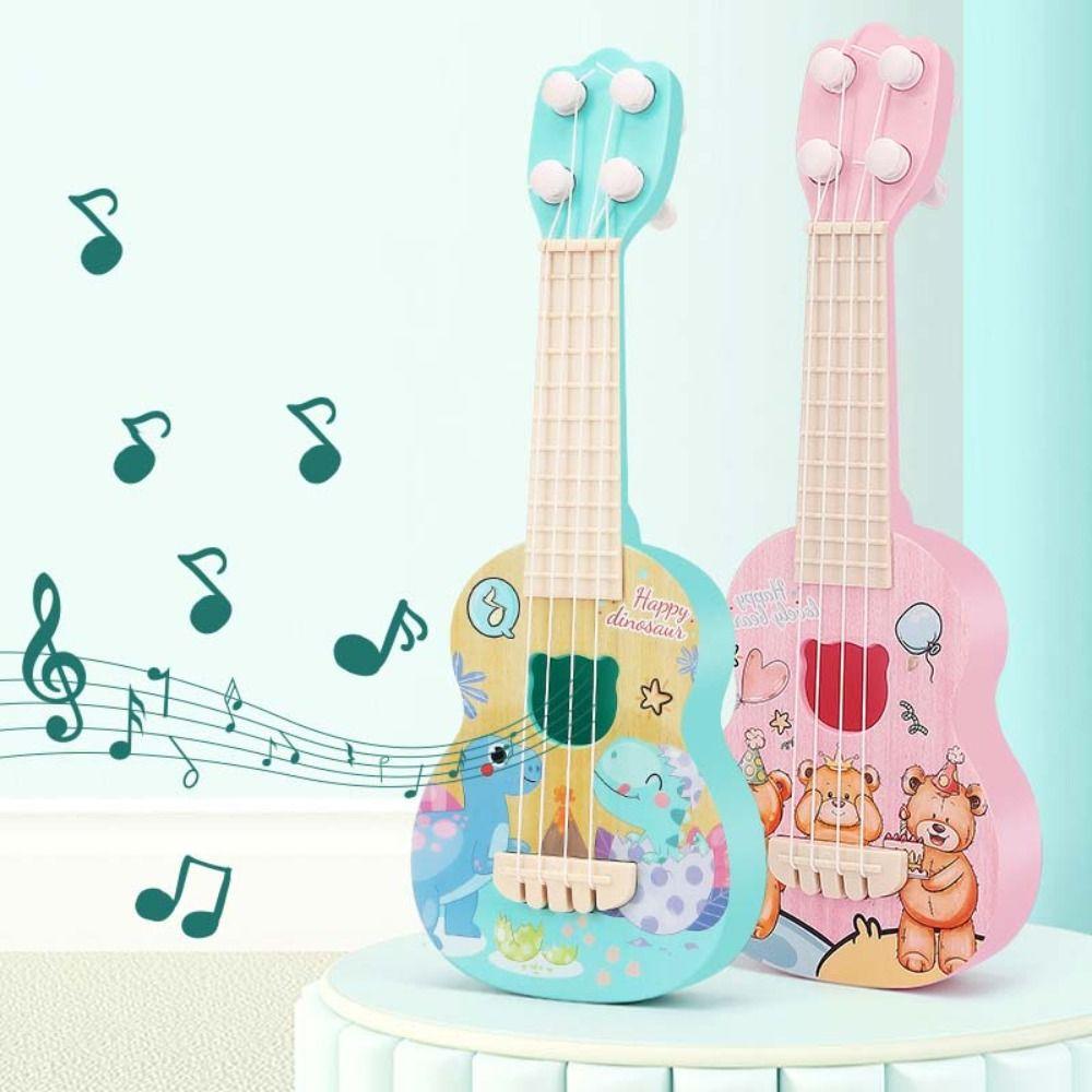 4 Strings Simulation Ukulele Toy Adjustable String Knob Small Guitar Toy  Children Toys