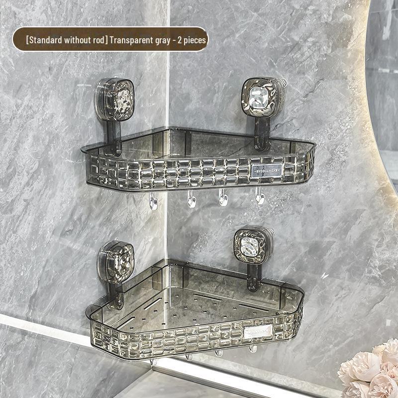 Стеллаж для хранения вещей в душевой кабине без перфорации - настенный органайзер с присоской