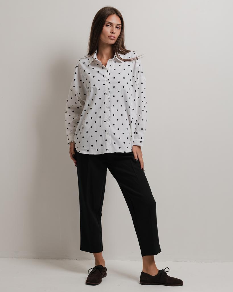 Blouse Modalinda 7664 44 Black and White Polka Dot