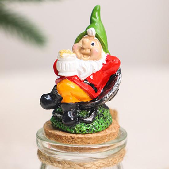 Рождественская банка для конфет, прозрачная стеклянная банка с крышкой, смоляная статуэтка гнома Санты, мини-баночка для закусок на кухонный стол, многоярусный поднос, украшение для вечеринки