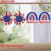 Independence Day Earring Memorial Day Earring Fashion Colorful Flag Sunflower Acrylic Earrings for Women Holiday Earrings
