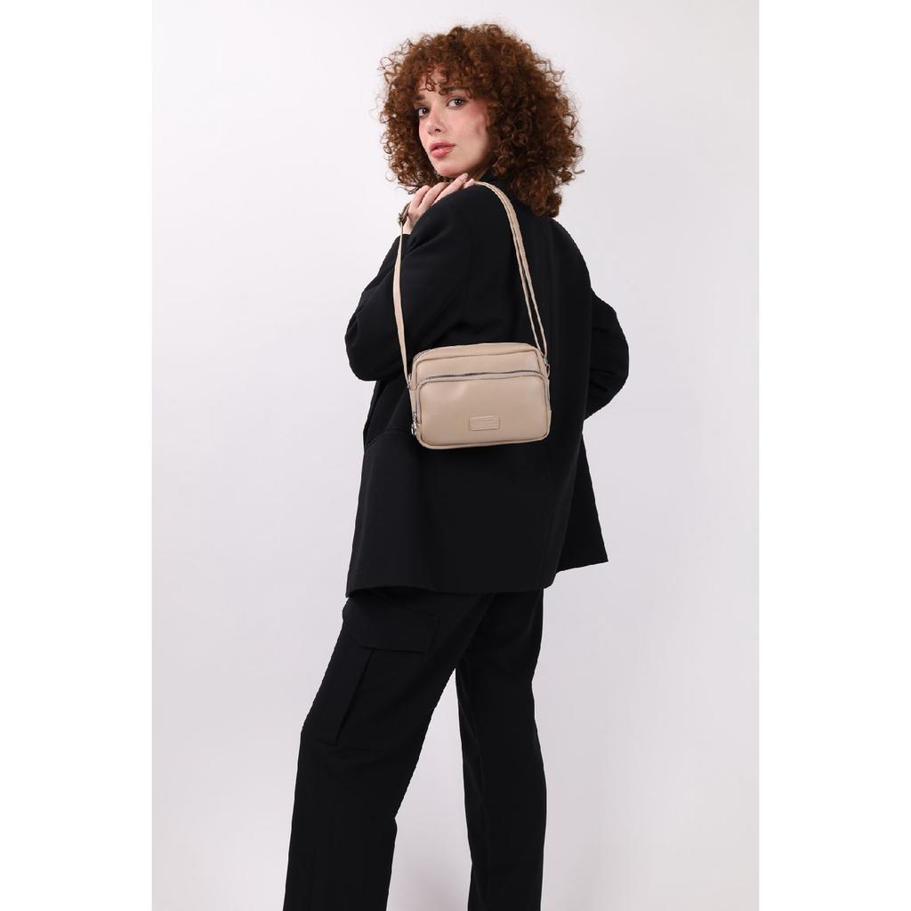 Women's Black 2-compartment Adjustable Strap Shoulder And Crossbody Bag