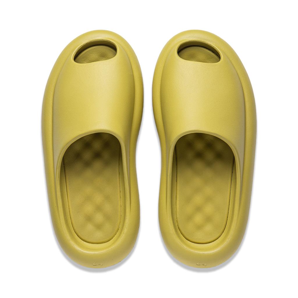 Тапочки Li Ning Slide легкие простые удобные прочные универсальные бесшумные тапочки унисекс оливково-желто-зеленые AZSU003-3