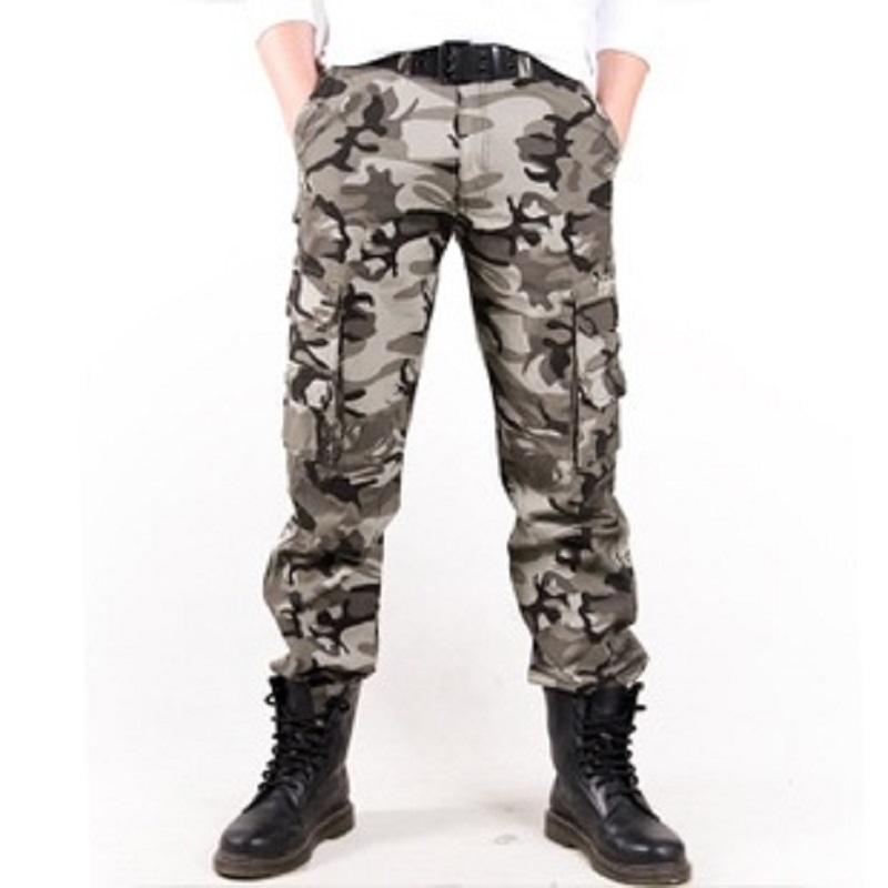 Трендовые мужские брюки-карго из хлопка с камуфляжным принтом, мужские армейские камуфляжные брюки с карманами
