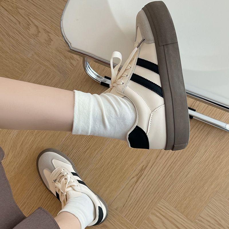 Туфли Dexun на платформе 2024 весна новые ретро универсальные повседневные кеды спортивные маленькие белые туфли