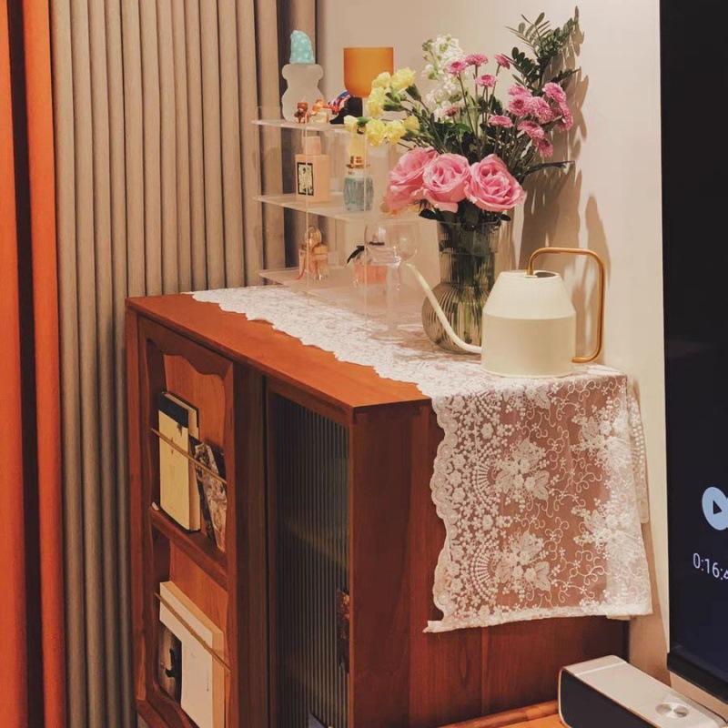 Винтажная кружевная скатерть Французский романтический белый столовый раннер Дом Ресторан Фестиваль Обеденный стол Свадебная вечеринка Украшение