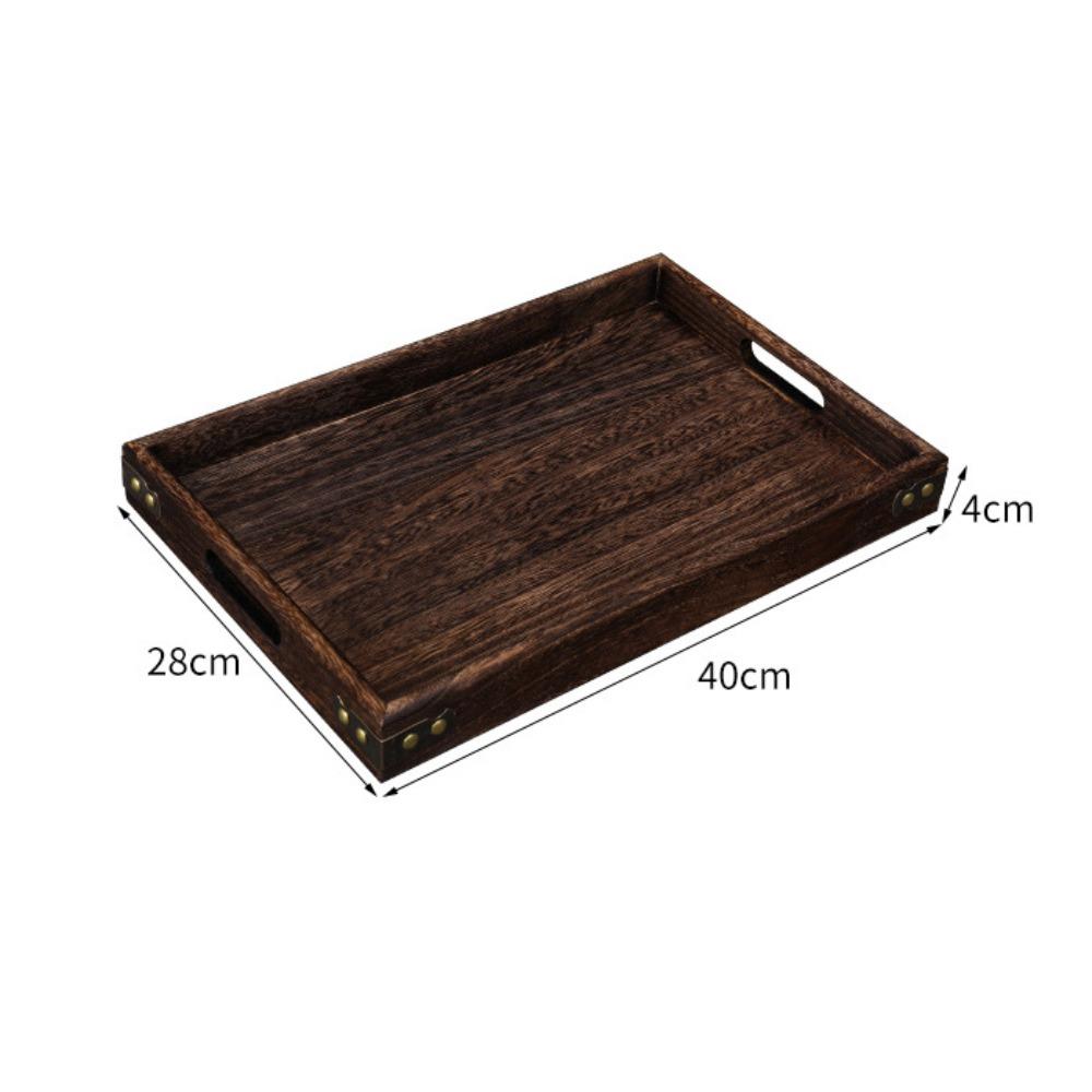 Rectangular Charcoal Tea Set Tray Wooden Wood Storage Tray Decorate Tray Display Plate Tea Fruit