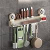 Large Capacity Suction Cup Knives Rack Wall Mounted Kitchenware Organizer for Home