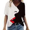 Women's V Neck T-Shirt 3D Face Art Print Top Fashion Streetwear Y2k Daily Wear New Women's Plus Size T-Shirt