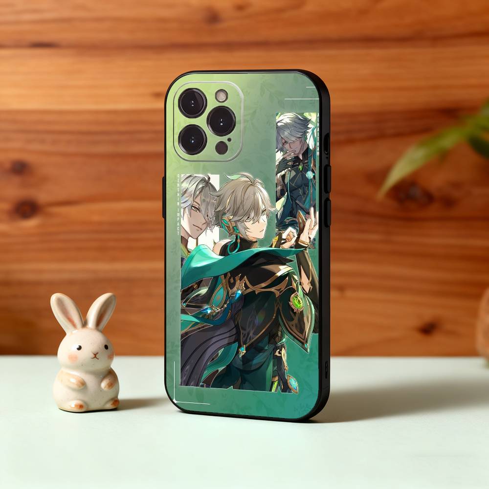 Genshin Alhaitham Phone Case For iPhone17 16 15 14 13 12 11 Pro Max Plus,5G Soft Black Case