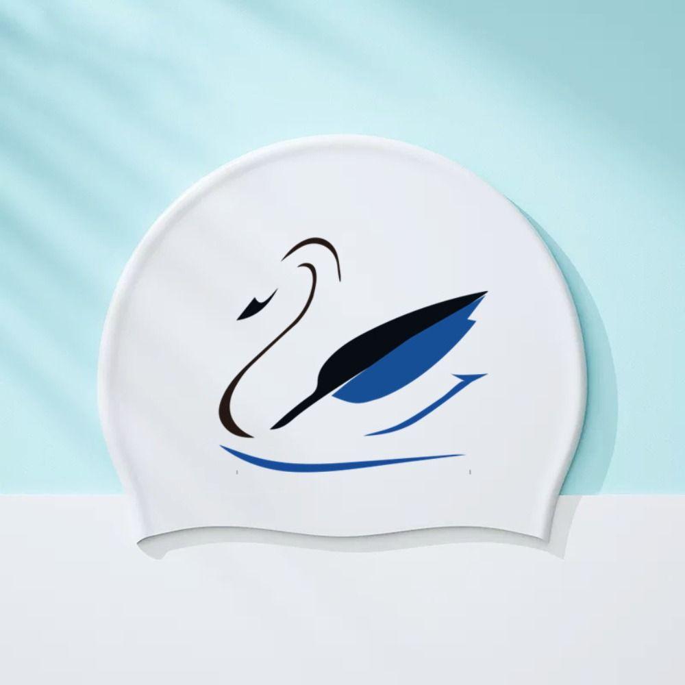 Waterproof Silicone Swimming Cap High Elastic Durable Swim Cap Swimming Hats  Long Hair