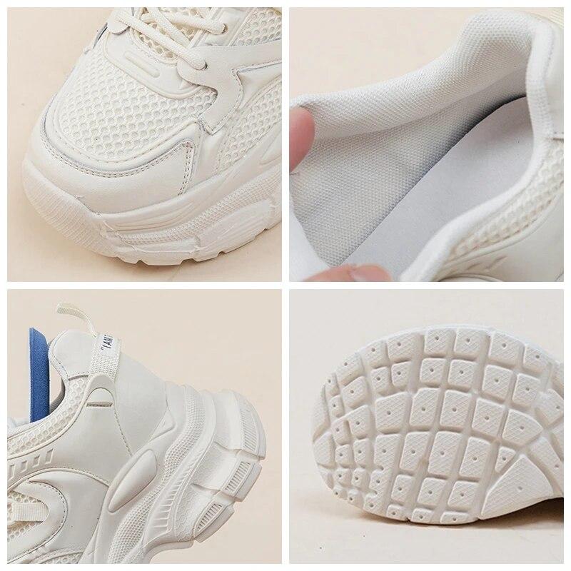 Ботильоны Fujin из натуральной кожи на танкетке с воздушной сеткой 5,5 см, скейтборд, эргономичные массивные кроссовки, вулканизированная поддерживающая обувь