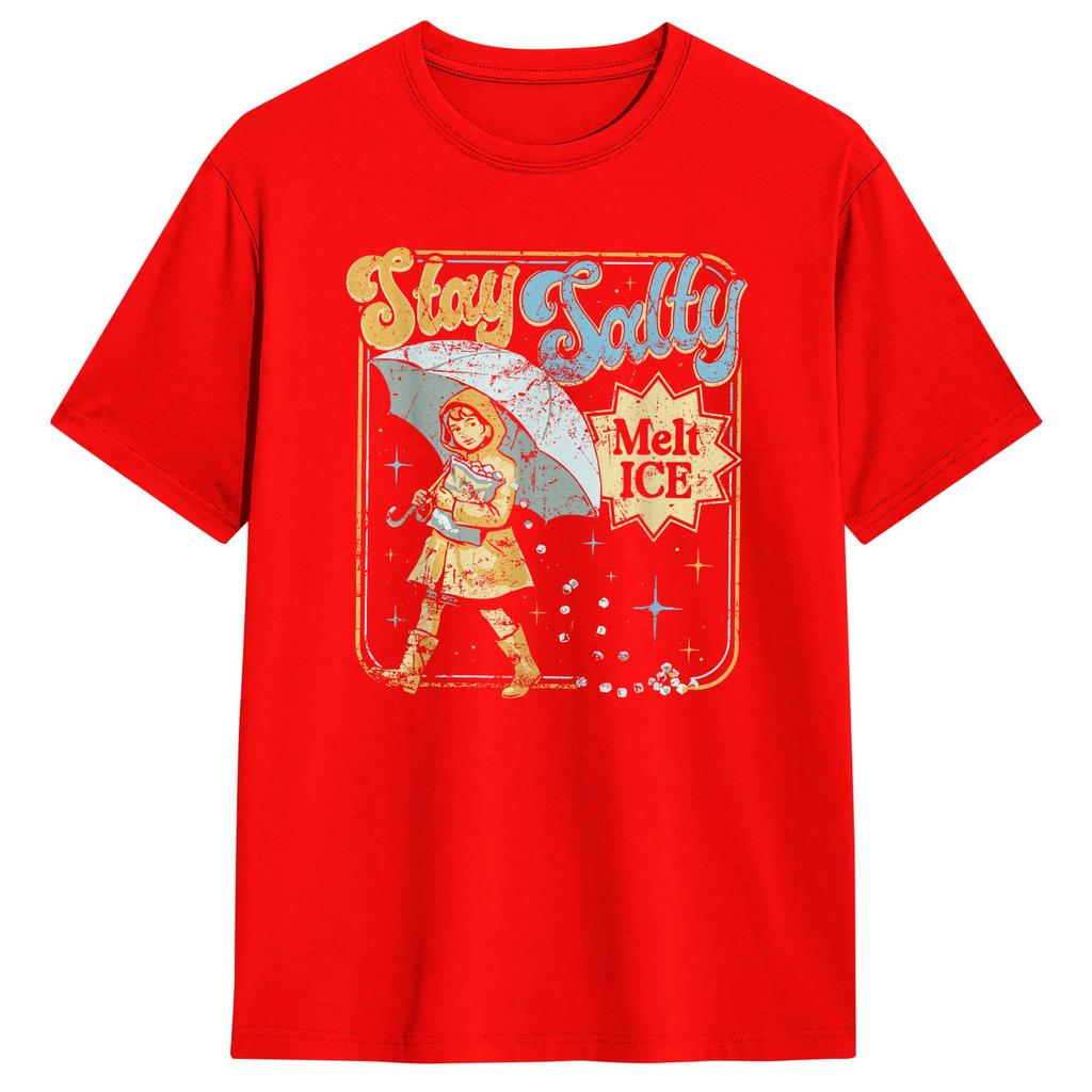 Stay Melt ICE Salty Political Men T Shirt Vintage Tees Short Sleeve Round Neck TShirts Cotton Plus Size Clothing