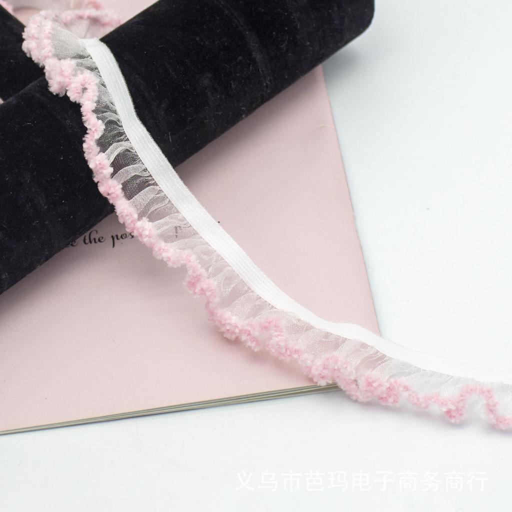 5 метров/лот 20 мм шириной Новое кружево из снежного шелка Одинарный край юбки Эластичная лента Гриб Детская одежда Эластичный головной убор Декоративное кружево