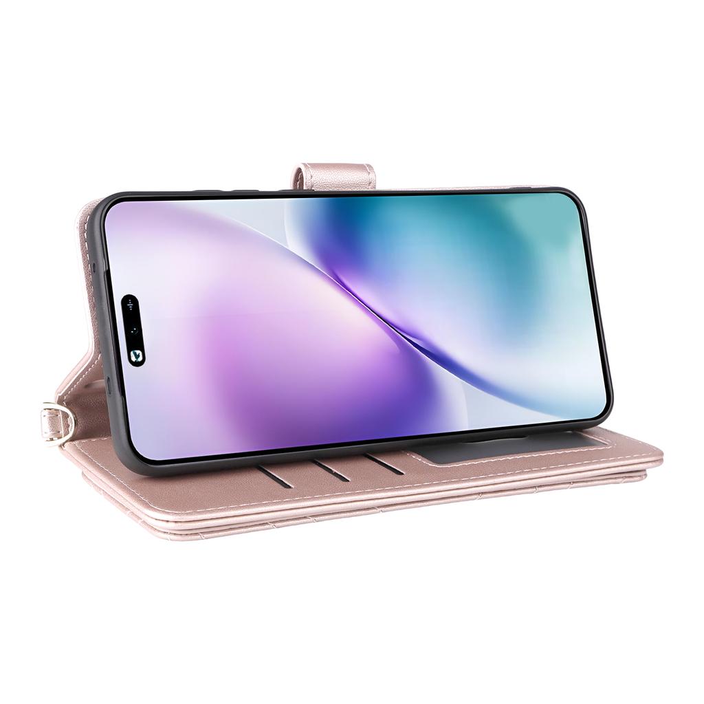 For vivo X200s 5G Stand Wallet Case with Shoulder/Wrist Strap Leather Phone Cover