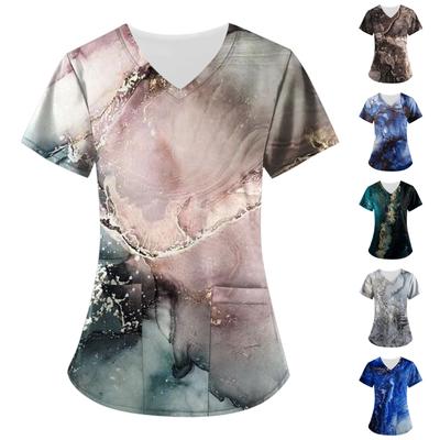 Женские свободные топы с короткими рукавами, повседневные топы больших размеров с V-образным вырезом и короткими рукавами, повседневные летние футболки, женские топы, футболки, рабочая одежда